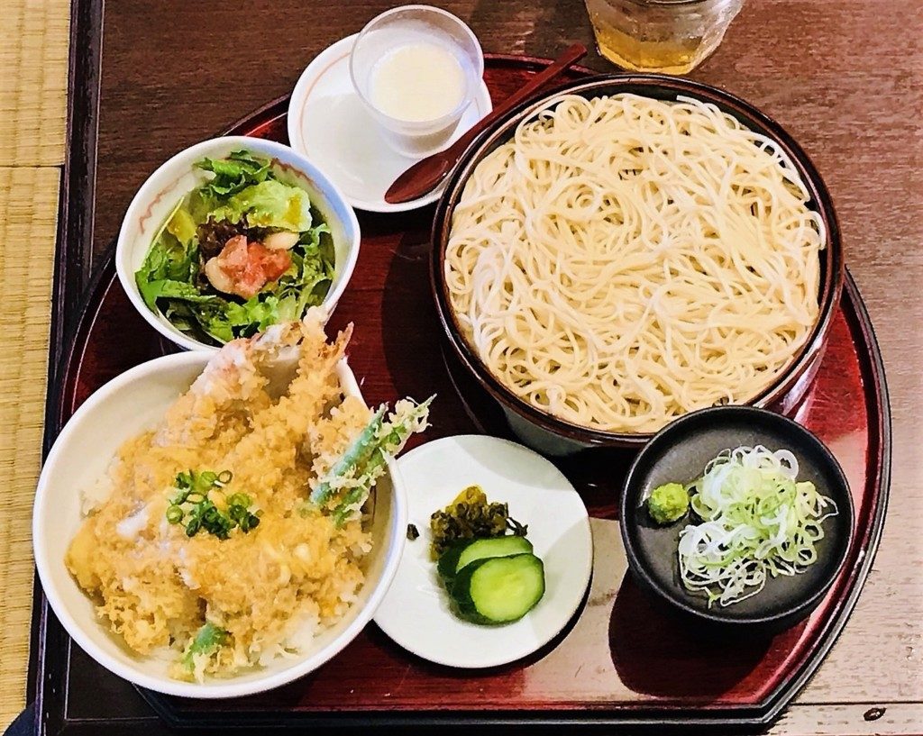 天とじそば定食