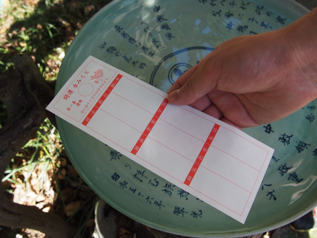 揖宿神社の水御籤