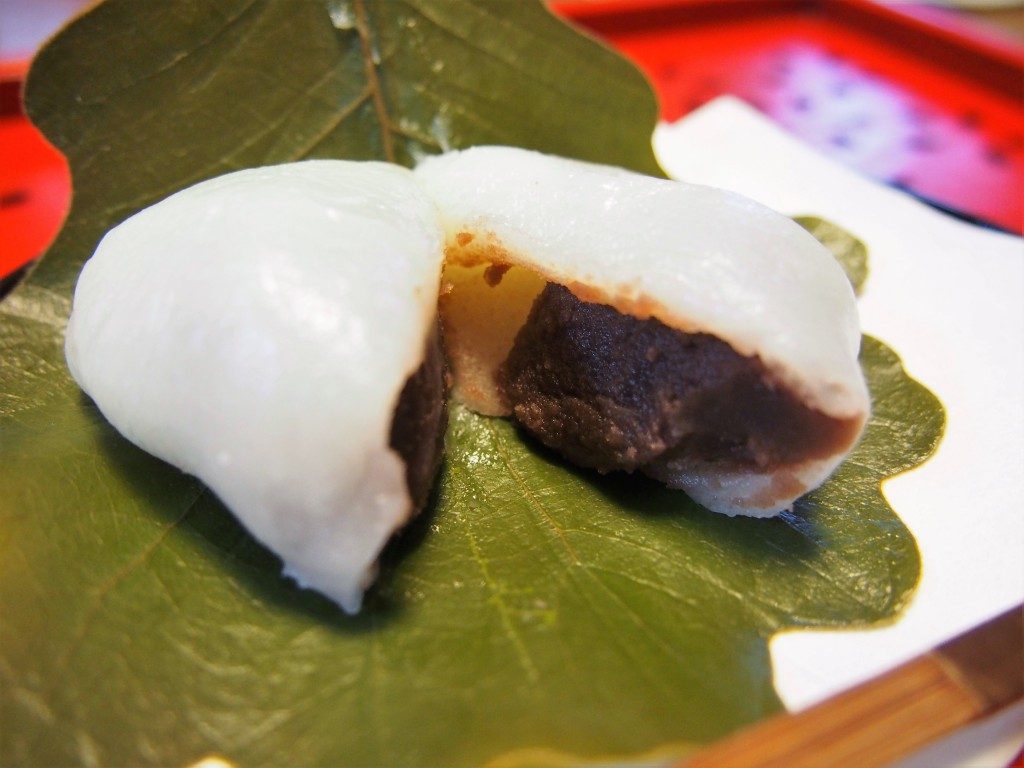 福美屋の柏餅の断面図