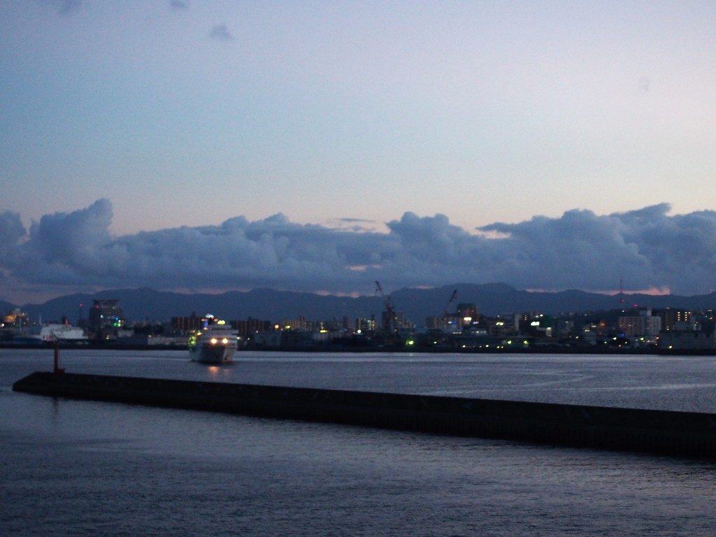 桜島納涼観光船のオープンデッキ