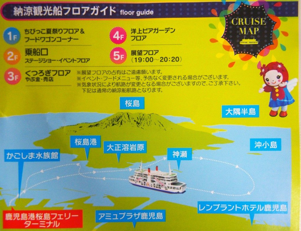 桜島納涼観光船のコース