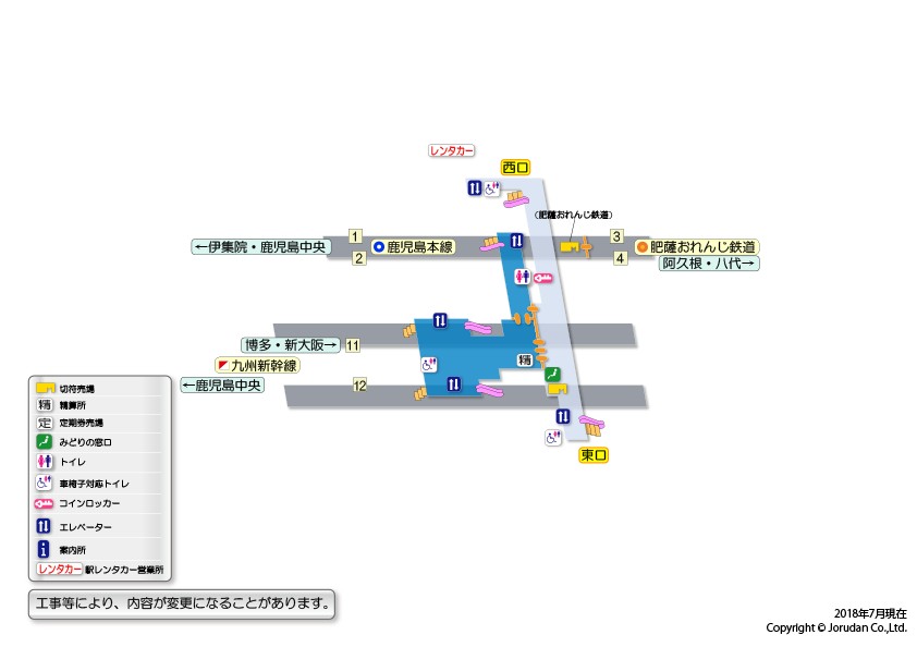 JR川内駅の構内図